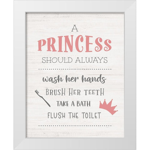 Princess Bath White Modern Wood Framed Art Print by Carpentieri, Natalie