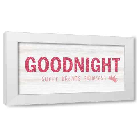 Princess Goodnight White Modern Wood Framed Art Print by Carpentieri, Natalie
