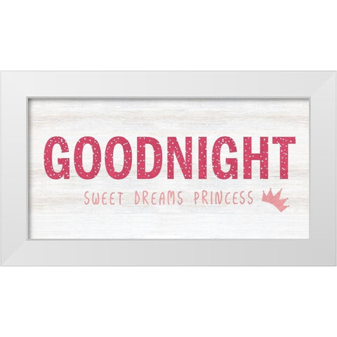 Princess Goodnight White Modern Wood Framed Art Print by Carpentieri, Natalie