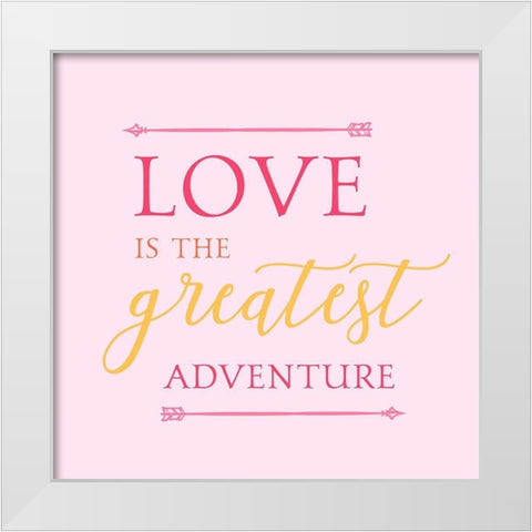 Greatest Adventure White Modern Wood Framed Art Print by CAD Designs