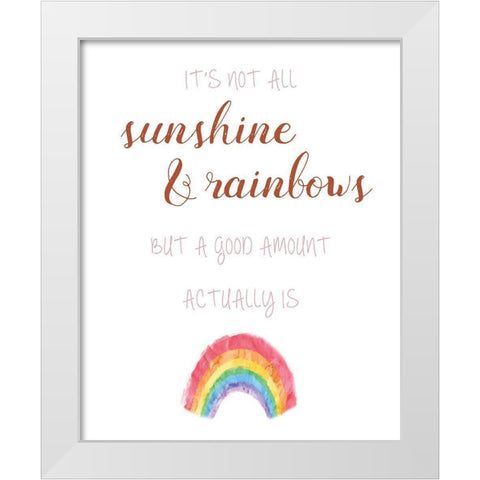 Sunshine and Rainbows White Modern Wood Framed Art Print by Murray, Amanda