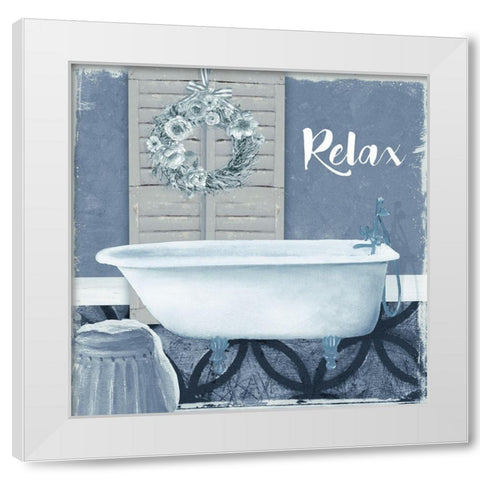Relax White Modern Wood Framed Art Print by Robinson, Carol