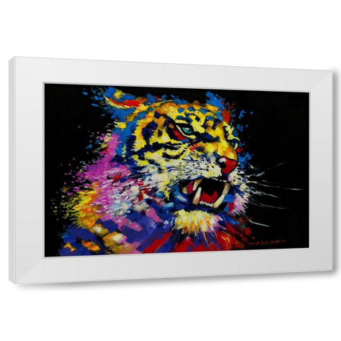 Tiger White Modern Wood Framed Art Print by Orme, E. Anthony