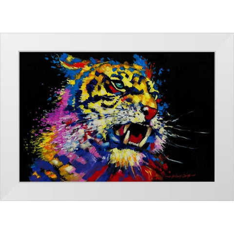 Tiger White Modern Wood Framed Art Print by Orme, E. Anthony