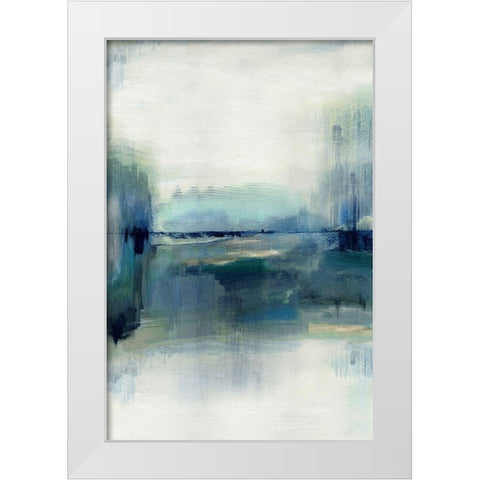 Indigo Meadow White Modern Wood Framed Art Print by Jill, Susan