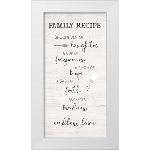 Family Kitchen White Modern Wood Framed Art Print by CAD Designs