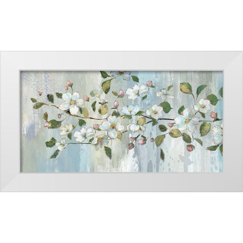 Painterly Blossoms White Modern Wood Framed Art Print by Nan