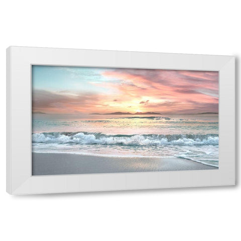 Orange Mist White Modern Wood Framed Art Print by Calascibetta, Mike