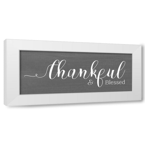 Thankful White Modern Wood Framed Art Print by Santiago, Daniela