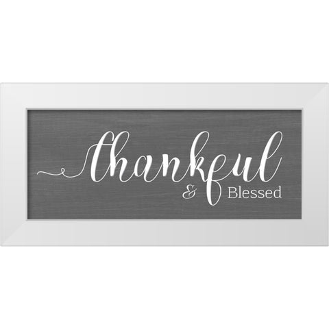 Thankful White Modern Wood Framed Art Print by Santiago, Daniela