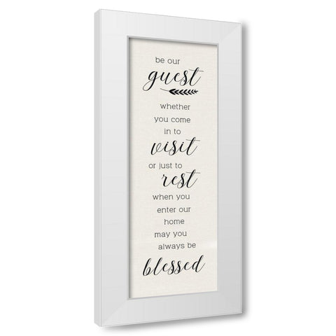 Be Our Guest White Modern Wood Framed Art Print by CAD Designs