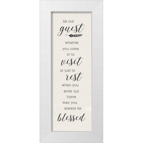 Be Our Guest White Modern Wood Framed Art Print by CAD Designs