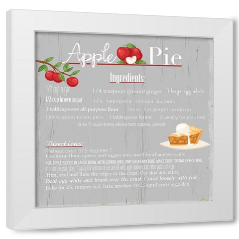 Apple Pie White Modern Wood Framed Art Print by Santiago, Daniela