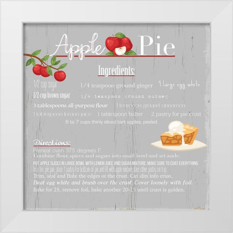 Apple Pie White Modern Wood Framed Art Print by Santiago, Daniela