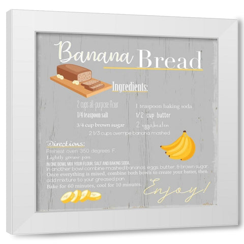 Banana Bread White Modern Wood Framed Art Print by Santiago, Daniela