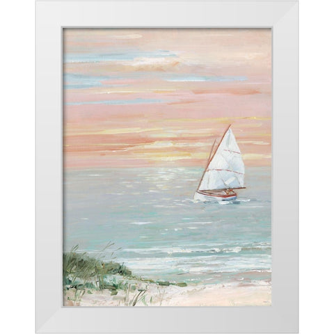 Come Sail Away White Modern Wood Framed Art Print by Swatland, Sally