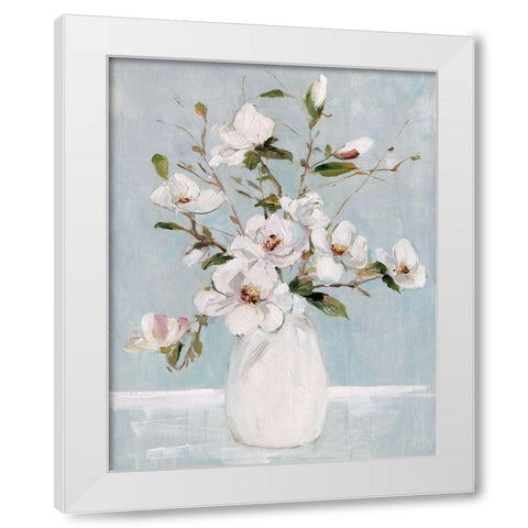 Magnolia Charm White Modern Wood Framed Art Print by Swatland, Sally