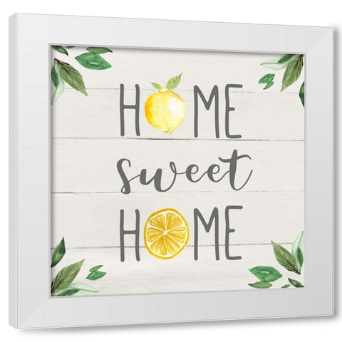 Home Sweet Lemon Home White Modern Wood Framed Art Print by Robinson, Carol