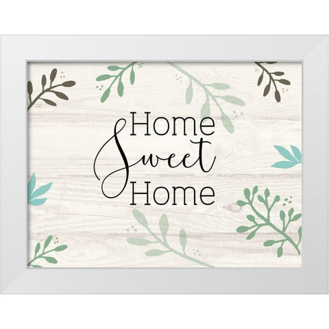 Home Sweet Home White Modern Wood Framed Art Print by Jill, Susan