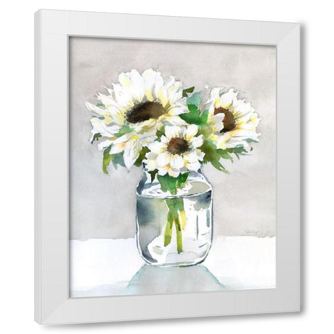 Sunflower II White Modern Wood Framed Art Print by Troise Heidel, Theresa