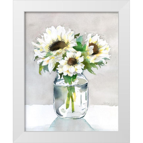 Sunflower II White Modern Wood Framed Art Print by Troise Heidel, Theresa