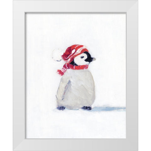 Penguin Play I White Modern Wood Framed Art Print by Swatland, Sally