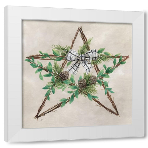 Star Wreath White Modern Wood Framed Art Print by Nan