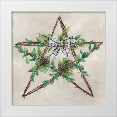 Star Wreath White Modern Wood Framed Art Print by Nan