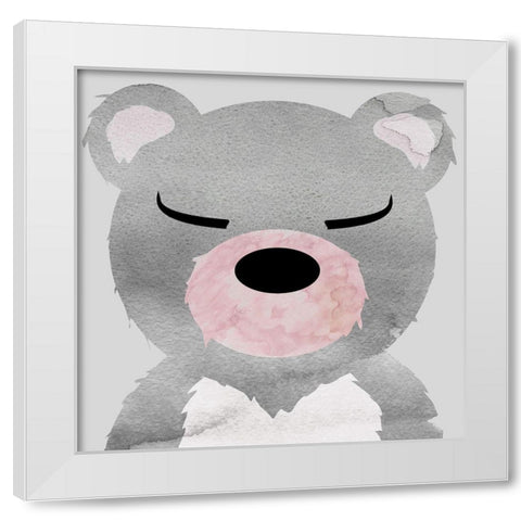 Bear White Modern Wood Framed Art Print by Santiago, Daniela