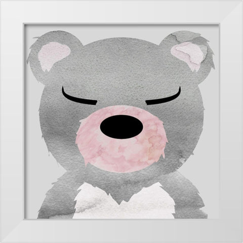 Bear White Modern Wood Framed Art Print by Santiago, Daniela