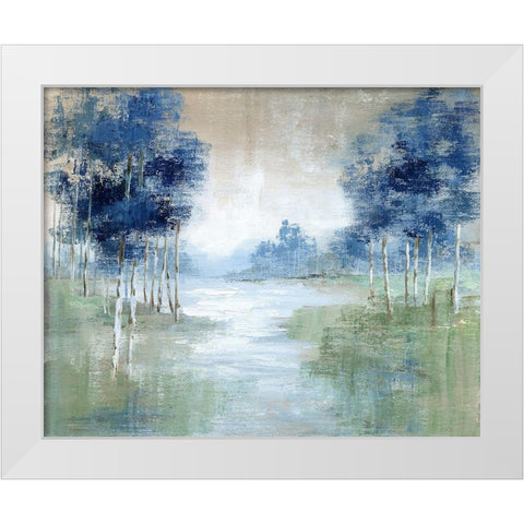 Birch River White Modern Wood Framed Art Print by Nan