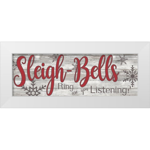 Sleigh Bells White Modern Wood Framed Art Print by Craven, Katrina