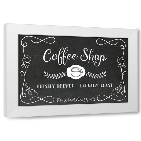 Coffee Shop White Modern Wood Framed Art Print by Murray, Amanda