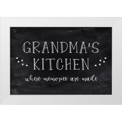 Grandmas Kitchen White Modern Wood Framed Art Print by CAD Designs