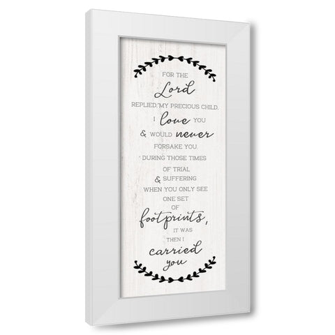 Footprints White Modern Wood Framed Art Print by CAD Designs