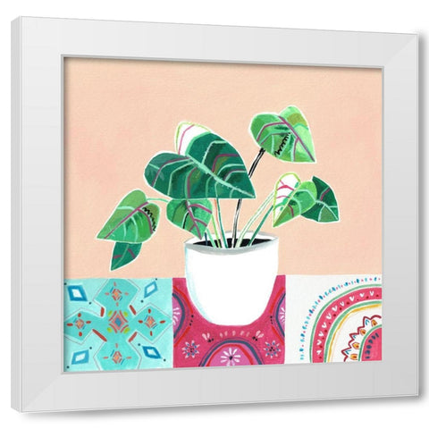 Growing Happy I White Modern Wood Framed Art Print by Pope, Kate and Elizabeth