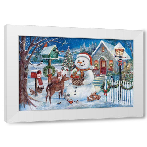 Winter Gathering White Modern Wood Framed Art Print by Manning, Ruane