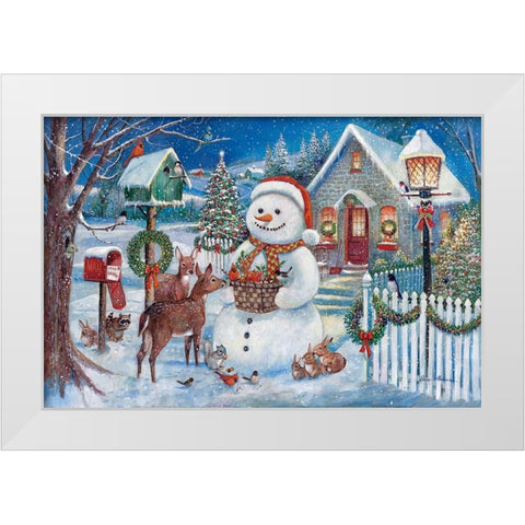 Winter Gathering White Modern Wood Framed Art Print by Manning, Ruane