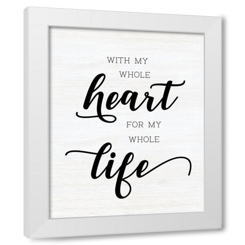 Whole Heart White Modern Wood Framed Art Print by CAD Designs
