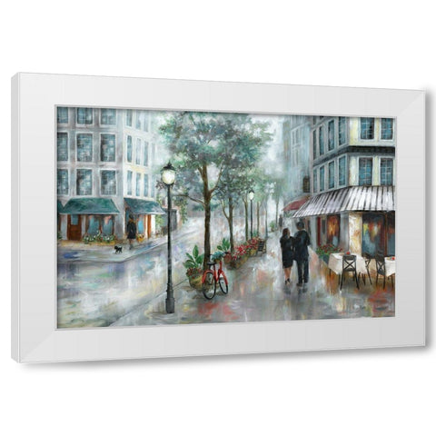 Out to Dinner White Modern Wood Framed Art Print by Nan