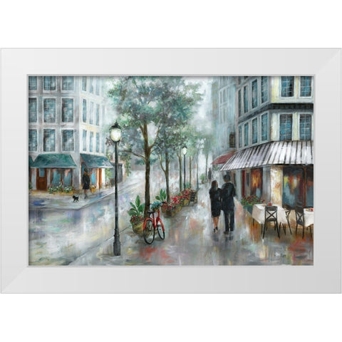 Out to Dinner White Modern Wood Framed Art Print by Nan