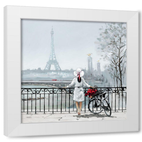 Lady in Paris White Modern Wood Framed Art Print by Orme, E. Anthony