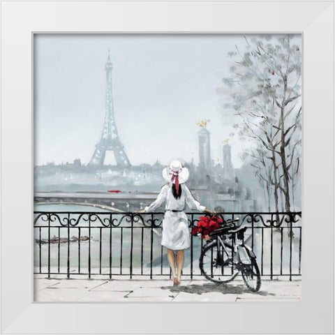 Lady in Paris White Modern Wood Framed Art Print by Orme, E. Anthony