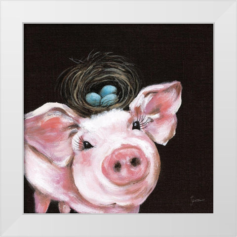 Playful Nature II White Modern Wood Framed Art Print by Tava Studios