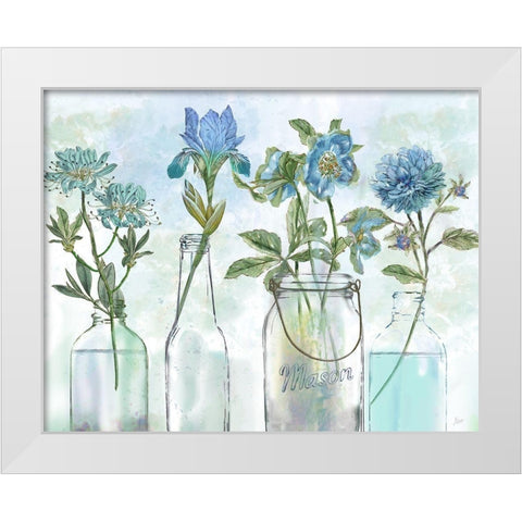 Vintage Blues White Modern Wood Framed Art Print by Nan