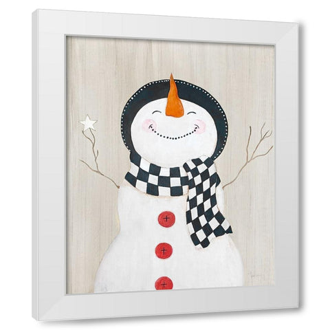 Festive Snowman II White Modern Wood Framed Art Print by Tava Studios