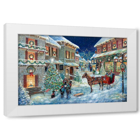 Holiday Joy Caroling White Modern Wood Framed Art Print by Manning, Ruane