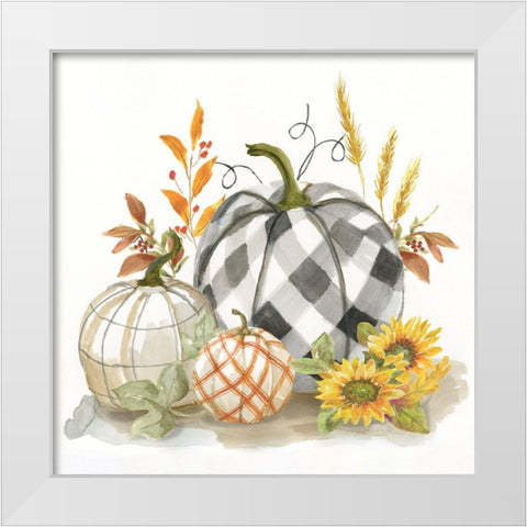 Pumpkin Decor II White Modern Wood Framed Art Print by Nan