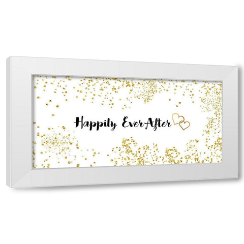 Happily Ever After White Modern Wood Framed Art Print by CAD Designs