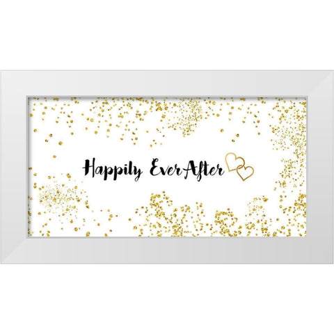 Happily Ever After White Modern Wood Framed Art Print by CAD Designs